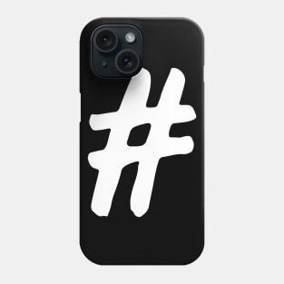 white hashtag Phone Case