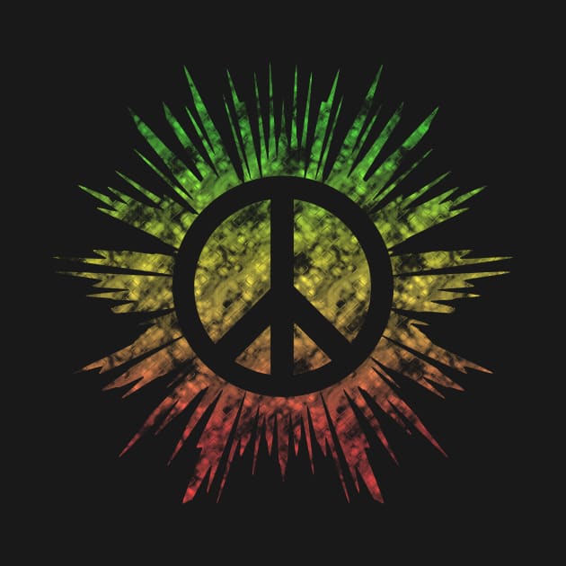 Rasta Peace Sign_ for darks by MisfitInVisual