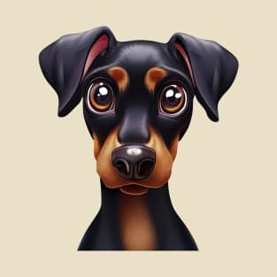 Small Version - Charming Doberman Pinscher Illustration T-Shirt