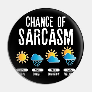 chance of sarcasm Sarcastic Shirt , Womens Shirt , Funny Humorous T-Shirt | Sarcastic Gifts Pin