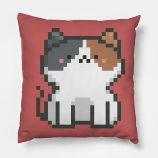 Pixel Quiet White Calico A Cat 51 Pillow