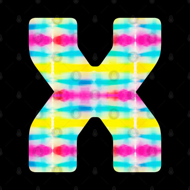Tie Dye Alphabet X (Uppercase letter x), Letter X by maro_00