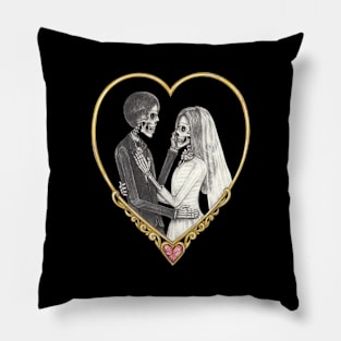 Couple love wedding skull. Pillow