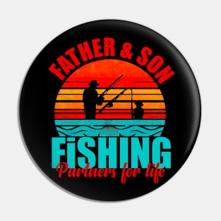 Grandpa and Granddaughter Fishing Partners For Life Fishing Pin