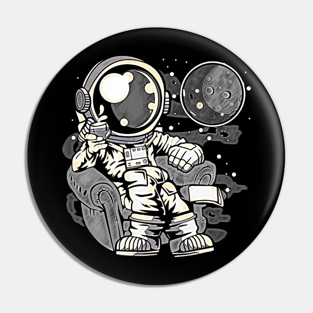 Astronaut Drinking And Relax • Funny And Cool Sci-Fi Cartoon Drawing Design Great For Anyone That Loves Astronomy Art Pin by TeesHood