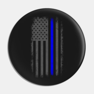 Vertical Thin Blue Line American Flag Pin