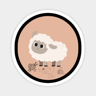 Cute sheep knitting tshirt Magnet
