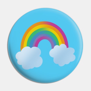 Beautiful Simple Ombre Rainbow with Clouds Pin