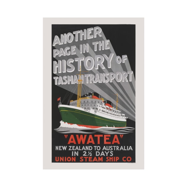 Awatea New Zealand Vintage Poster 1930 by vintagetreasure