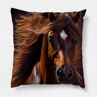 Morgan Horse - Oil paint Pillow