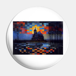 Mondrian Castle Pin