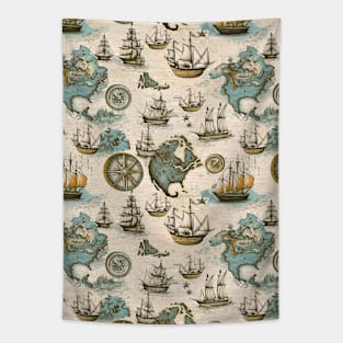 Vintage map pattern Tapestry