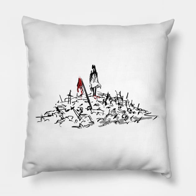 Red flag Pillow by StaticColour