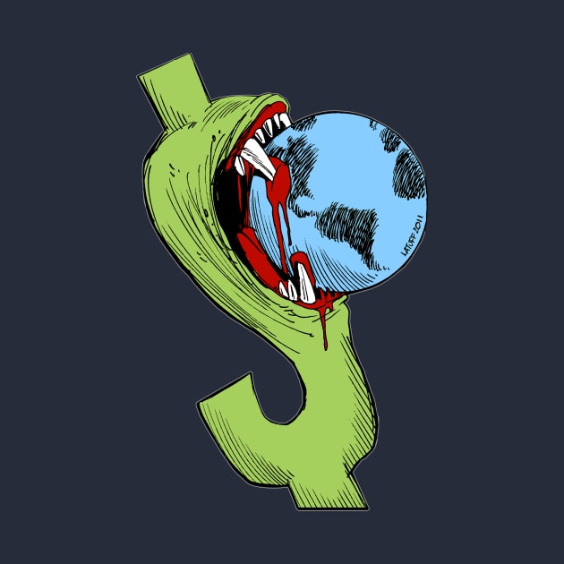 Greedy Dollar Anti Capitalism by AllriotOutlet