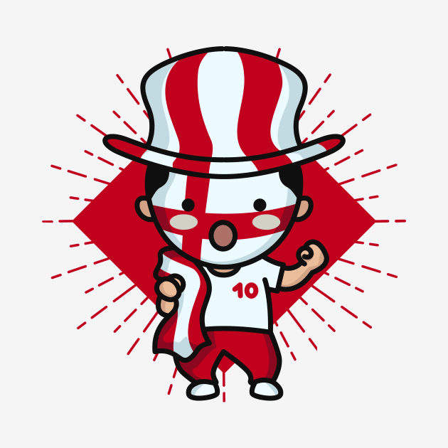 Cute England Football Fan // Kawaii Cute English Soccer Supporter by SLAG_Creative