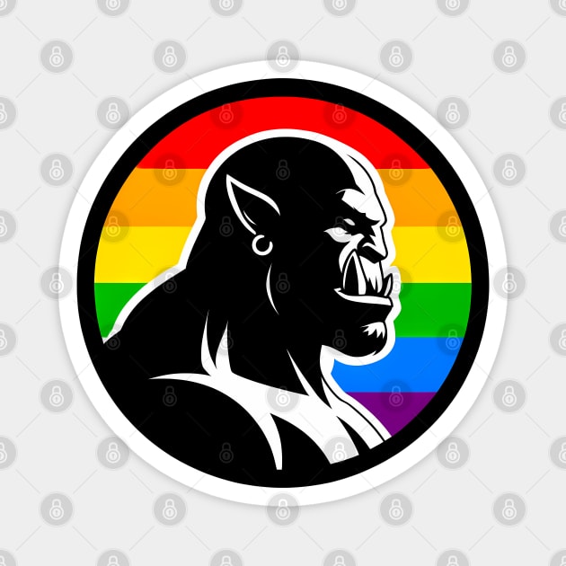 LGBTQ Pride Bara Orc Rainbow Logo Magnet by Blue Bull Bazaar
