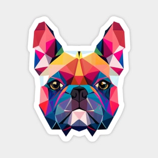 French Bulldog Geometric Portrait - Vibrant Magnet