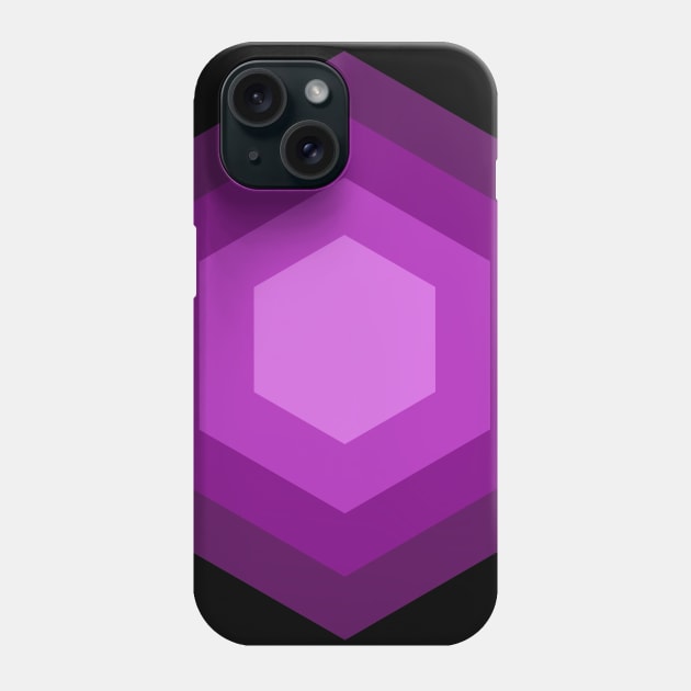 Geometric Hexagon Pattern with Purple Shades Phone Case by Heartfeltarts