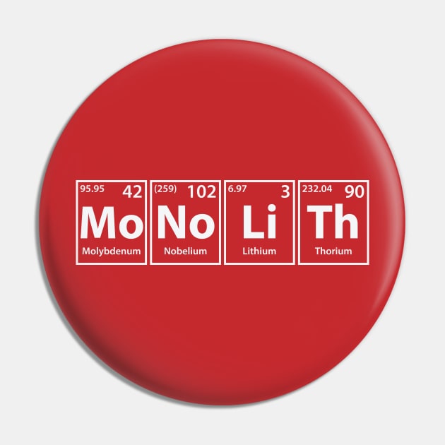 Monolith (Mo-No-Li-Th) Periodic Elements Spelling Pin by cerebrands