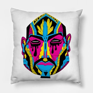 CMYK African Mask No 9 Pillow