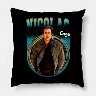 Cage Chronicles Visual Journey Through Nicolas's Iconic Roles Pillow