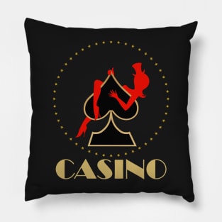 Casino Night Party Emblem Pillow