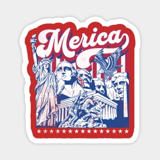 Merica USA American Monuments Magnet