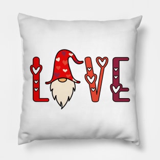 Love with Gnome and Hearts Pillow