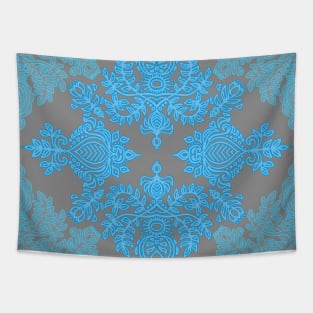 Turquoise Tangle - sky blue, aqua & grey pattern Tapestry