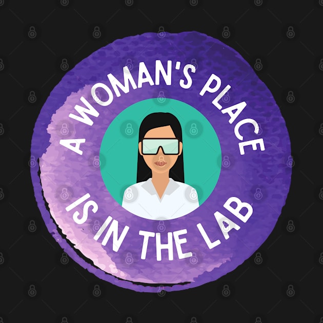 A Woman's Place is in the Lab | Woman in Goggles | Purple by purple moth designs