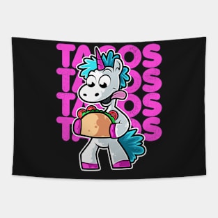 Unicorn Taco Kawaii Neko Anime Mexican food design Tapestry