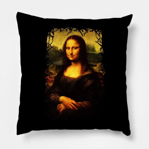 Mona Lisa by Leonardo da Vinci Pillow by Africa