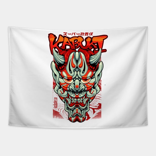 HANNYA KABUKI Tapestry by lestercamacho