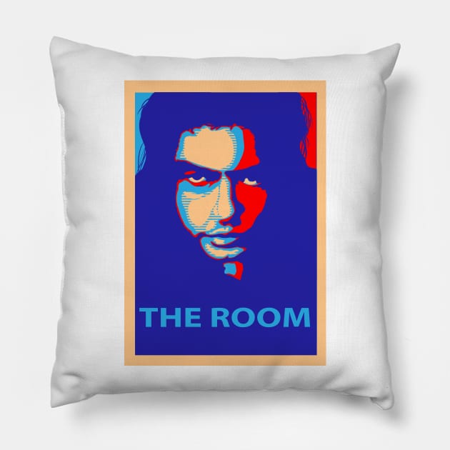 THE ROOM (Obama Hope poster inspired design) Pillow by steffonarts