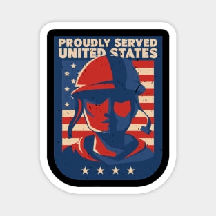 Proudly Served United States - Veteran Magnet