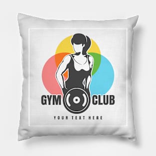 Gym or Fitness Club Emblem Pillow