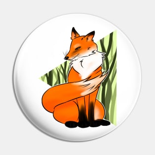 Wise Fox in the forest Pin