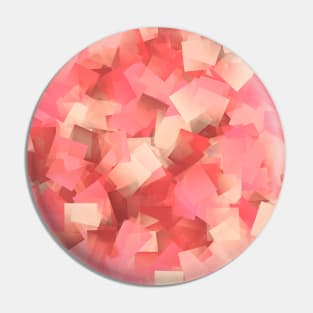 Abstract Peach and Coral Colored Squares Pattern Pin