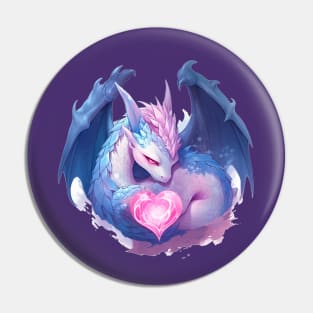 Dragon anime and heart Pin