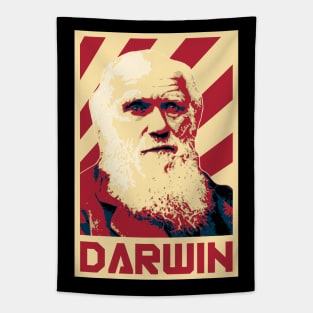 Charles Darwin Retro Propaganda Tapestry