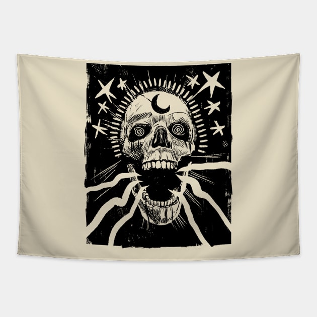 Crystal Skull Tapestry by mattfontaine