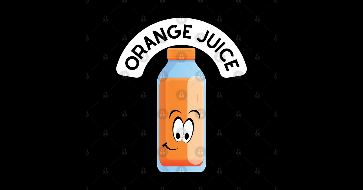 Bottle of orange juice label sticker Orange Juice Kitchen Label