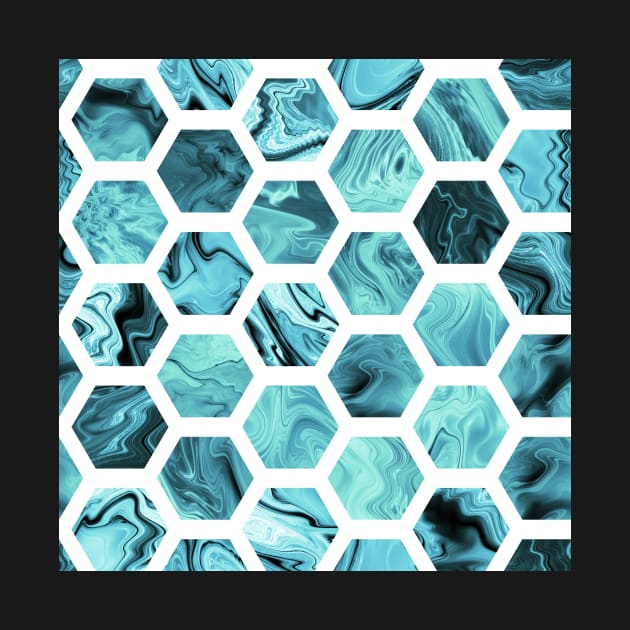 Teal hexagons by krinichnaya