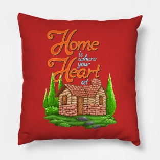 home is where your heart art pixel Pillow