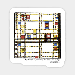 Piet Mondrian Broadway Boogie-Woogie Classical Art Memes Magnet