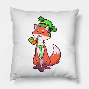 Fox Leprechaun - St Patricks Fox Pillow