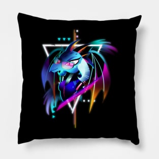 Synthwave Dragon Lord Ember Pillow