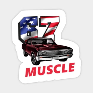 67 Muscle Maroon Variant Magnet