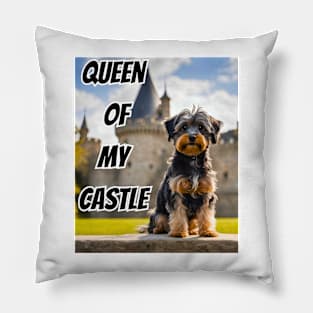 Queen of My Castle Yorkipoo Pillow