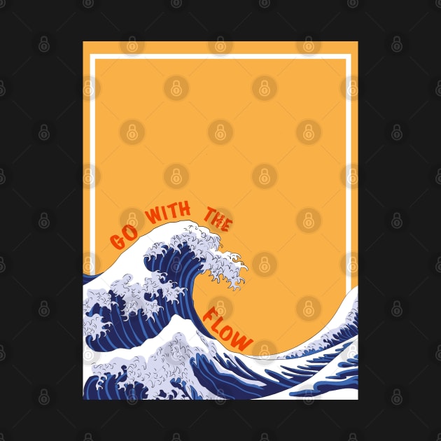 Go With The Flow The Great Wave Kanagawa Illustration by Holailustra